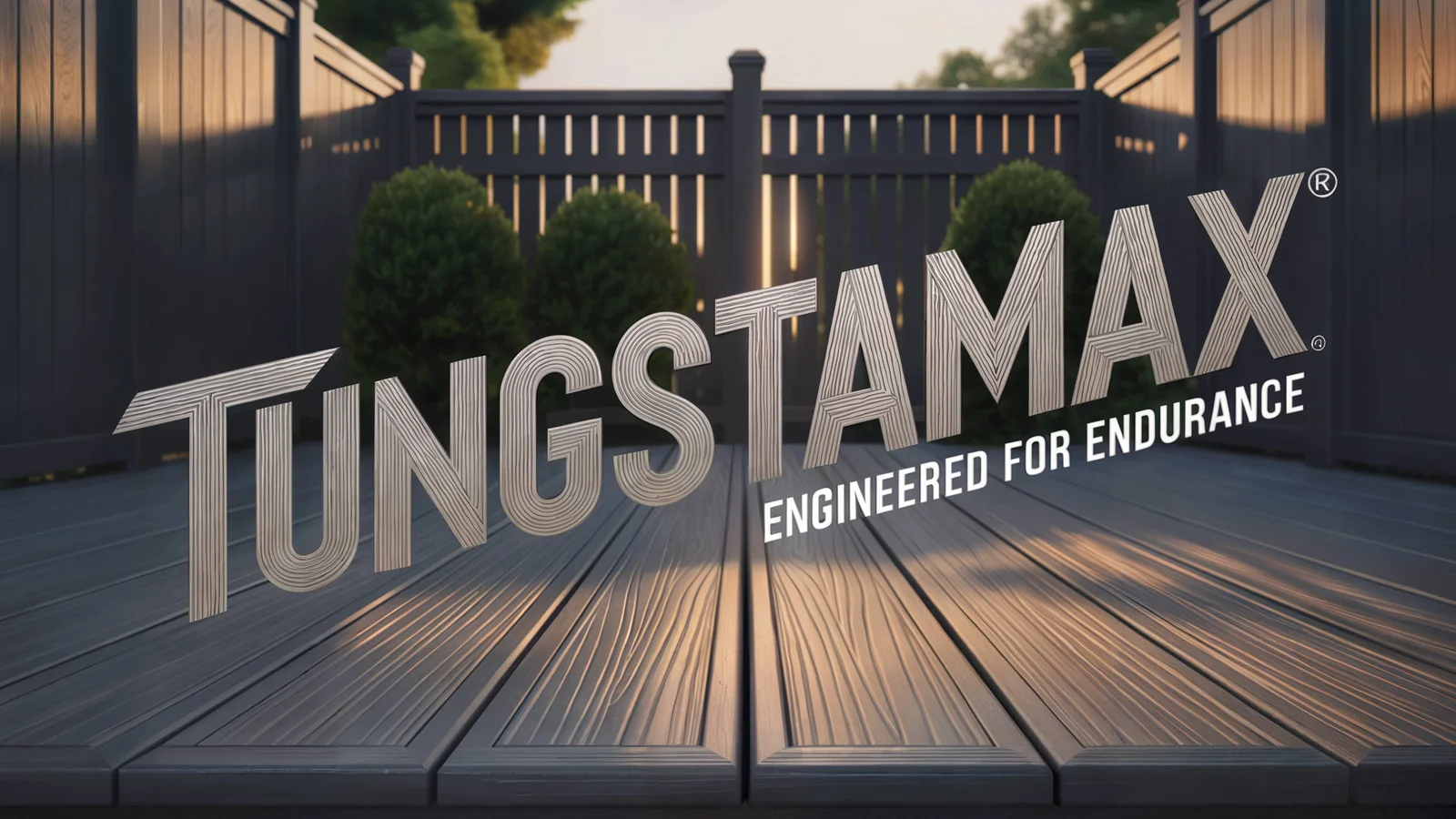 TUNGSTAMAX outdoor decking and fencing material concept